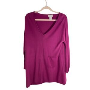 Soft Surroundings Oversized Fuschia Pink Cashmere Sweater Tunic